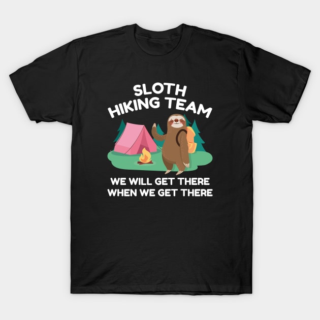 Sloth Hiking Team T-Shirt by LuckyFoxDesigns